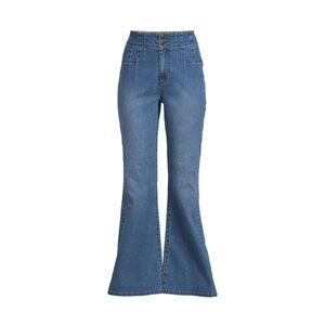 No Boundaries Women's Juniors Pintuck Flare Jeans